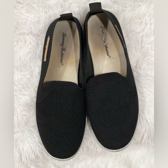 Tommy Bahama Black Slip On Knit Sneakers Memory Foam Loafers Womens Size 7.5 - Picture 3 of 8